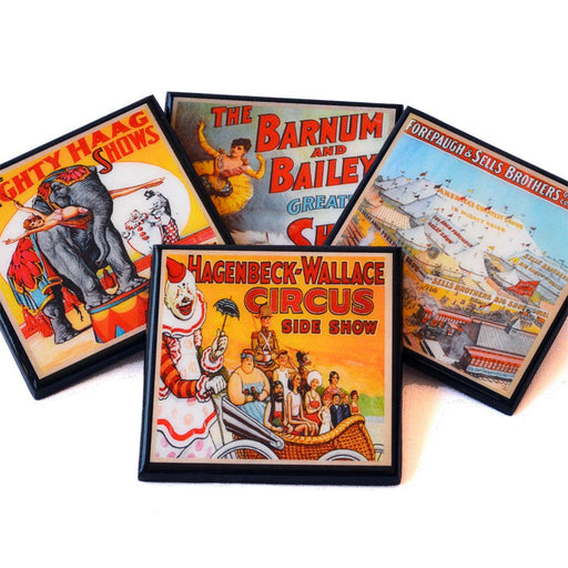 Quirks! coaster set Circus Poster Coaster Set