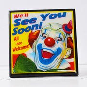 Quirks! coaster set Creepy Clown Halloween Drink Coaster Set