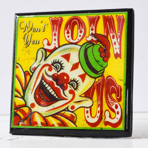 Quirks! coaster set Creepy Clown Halloween Drink Coaster Set