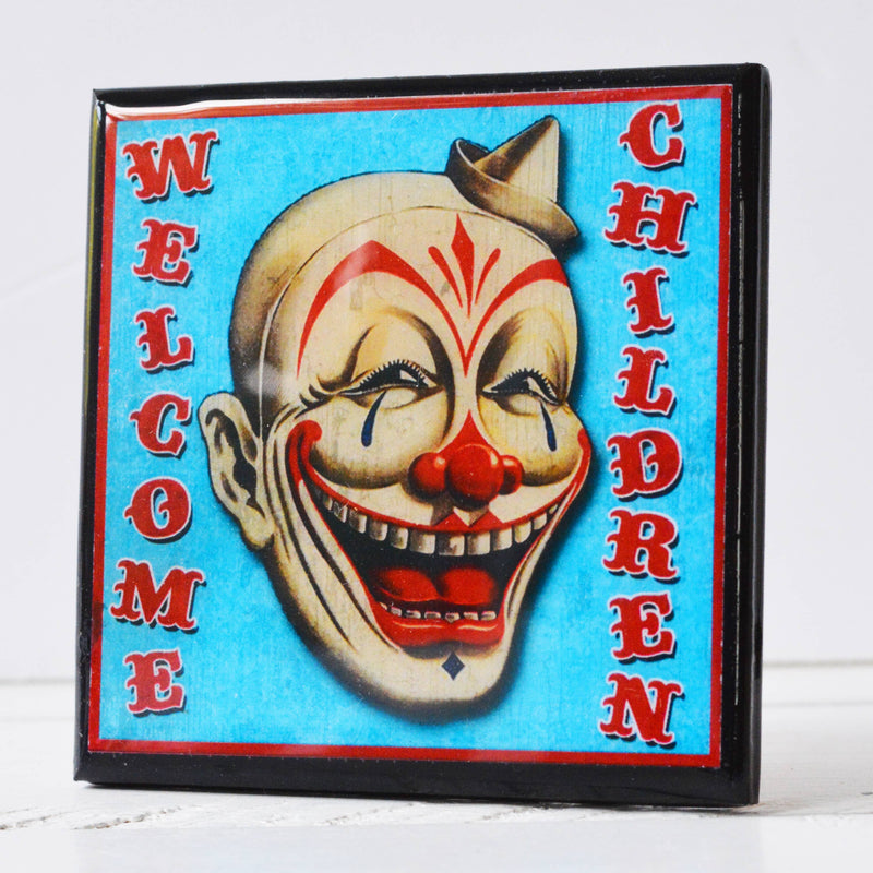 Quirks! coaster set Creepy Clown Halloween Drink Coaster Set