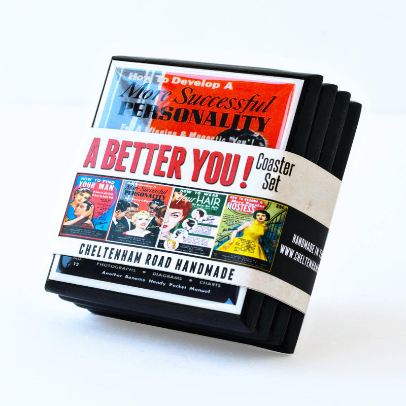 Quirks! coaster set Funny, retro (and dubious) Advice for Women Coasters