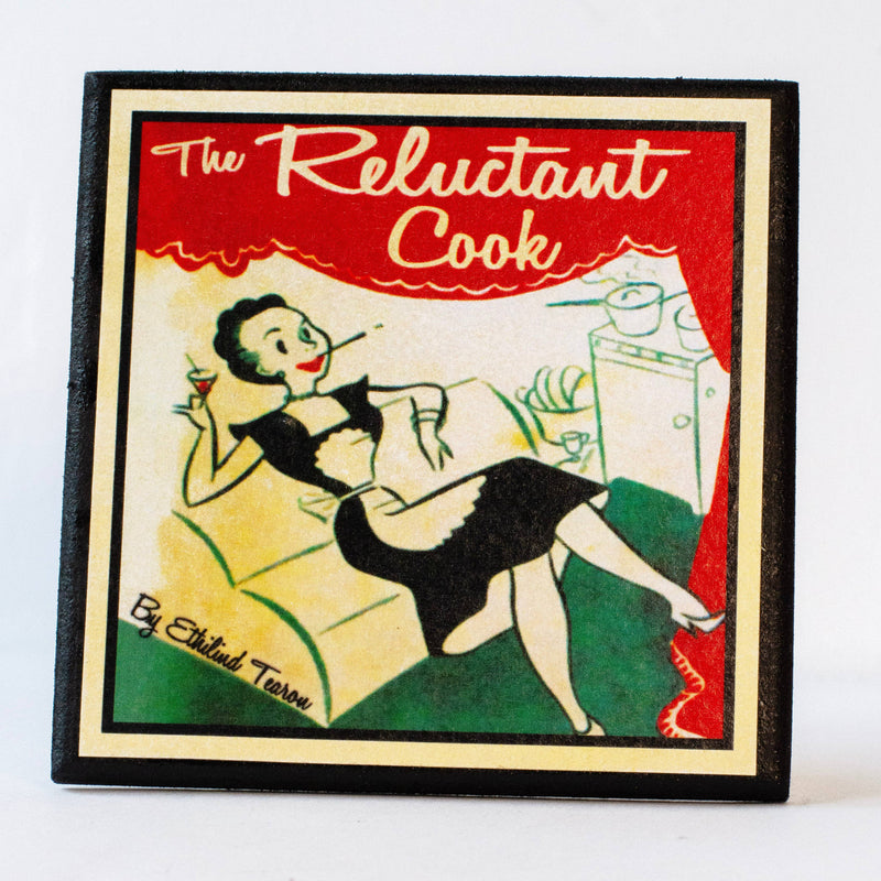 Quirks! coaster set Funny Vintage Cookbook Cover Kitchen Coasters