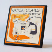 Quirks! coaster set Funny Vintage Cookbook Cover Kitchen Coasters
