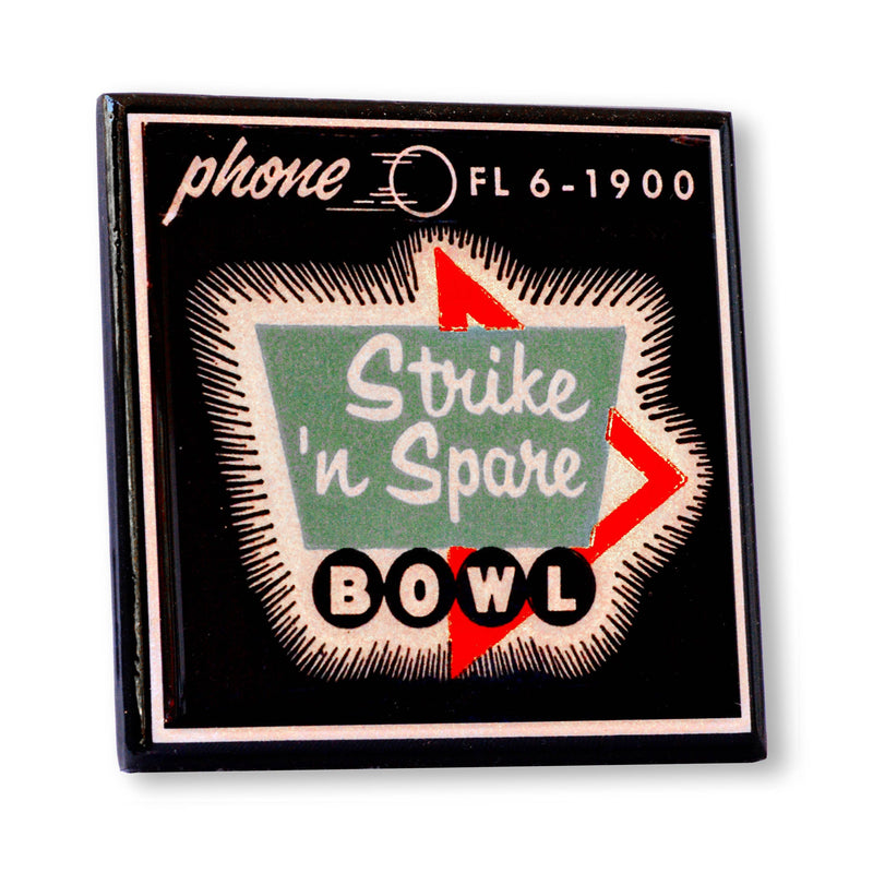 Quirks! coaster set Lets Bowl!  Vintage Bowling Coaster Set