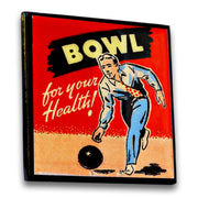 Quirks! coaster set Lets Bowl!  Vintage Bowling Coaster Set