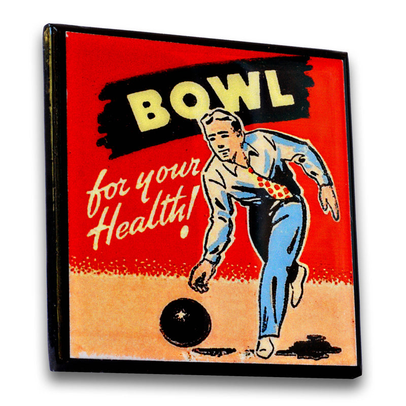 Quirks! coaster set Lets Bowl!  Vintage Bowling Coaster Set