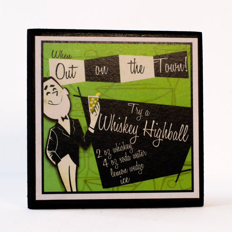 Quirks! coaster set Retro Cocktail Recipe Drink Coaster Set