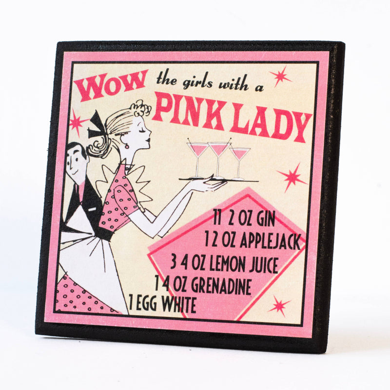 Quirks! coaster set Retro Cocktail Recipe Drink Coaster Set