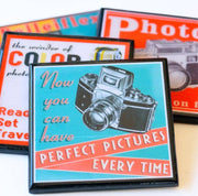 Quirks! coaster set Say Cheese!: Classic Camera Drink Coaster Set