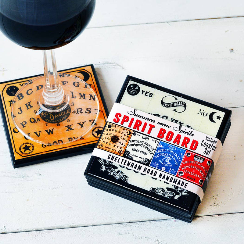 Quirks! coaster set Summon Some Spirits: Spooky Spirit Board Drink Coaster Set