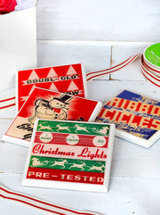 Quirks! coaster set Vintage Christmas Drink Coaster Set