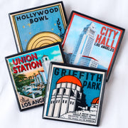 Quirks! coaster set Vintage Los Angeles Drink Coaster Set