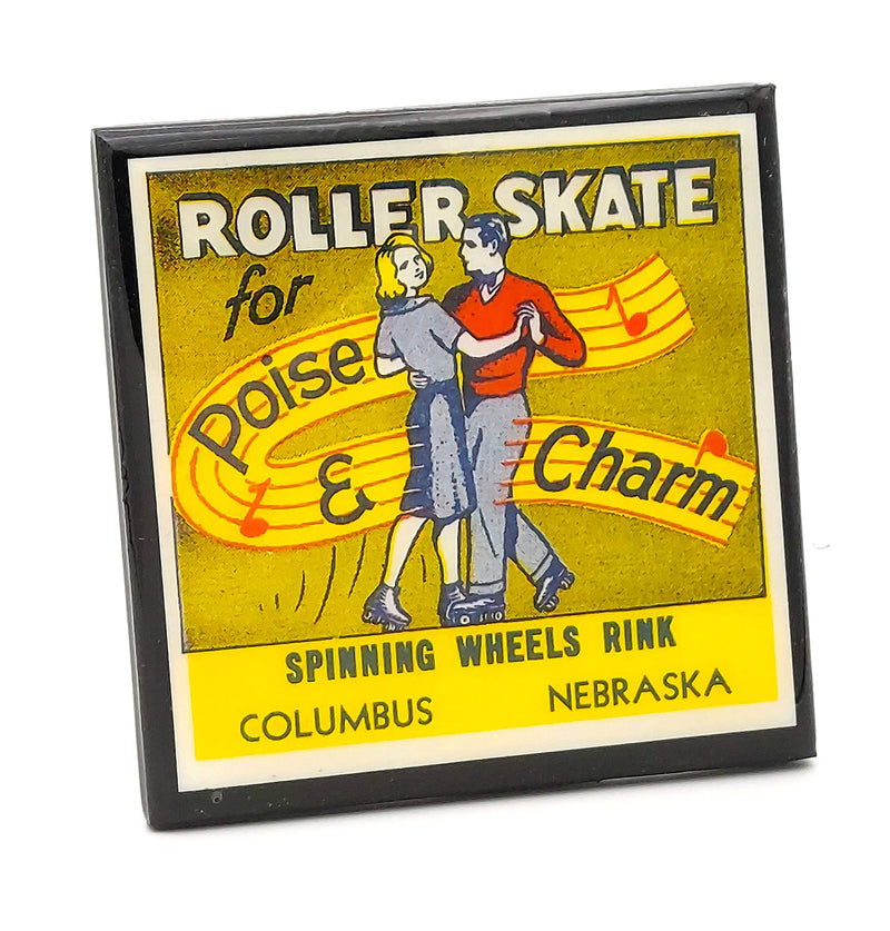 Quirks! coaster set Vintage Roller Skating Rink Drink Coaster Set - Let's Roll
