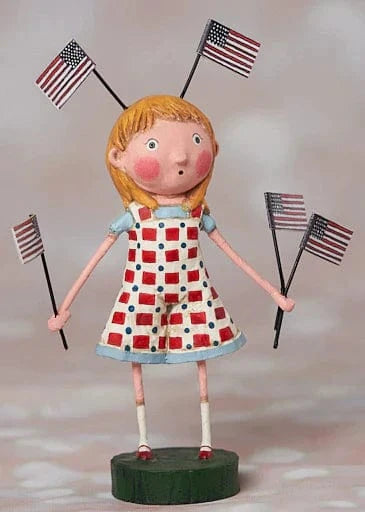 Quirks! Collectible Figurines Fannie's Flags Lori Mitchell Figurine