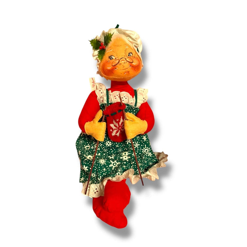 Quirks! Collectible Figurines Vintage Annalee Mrs Claus Knitting Doll