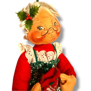 Quirks! Collectible Figurines Vintage Annalee Mrs Claus Knitting Doll