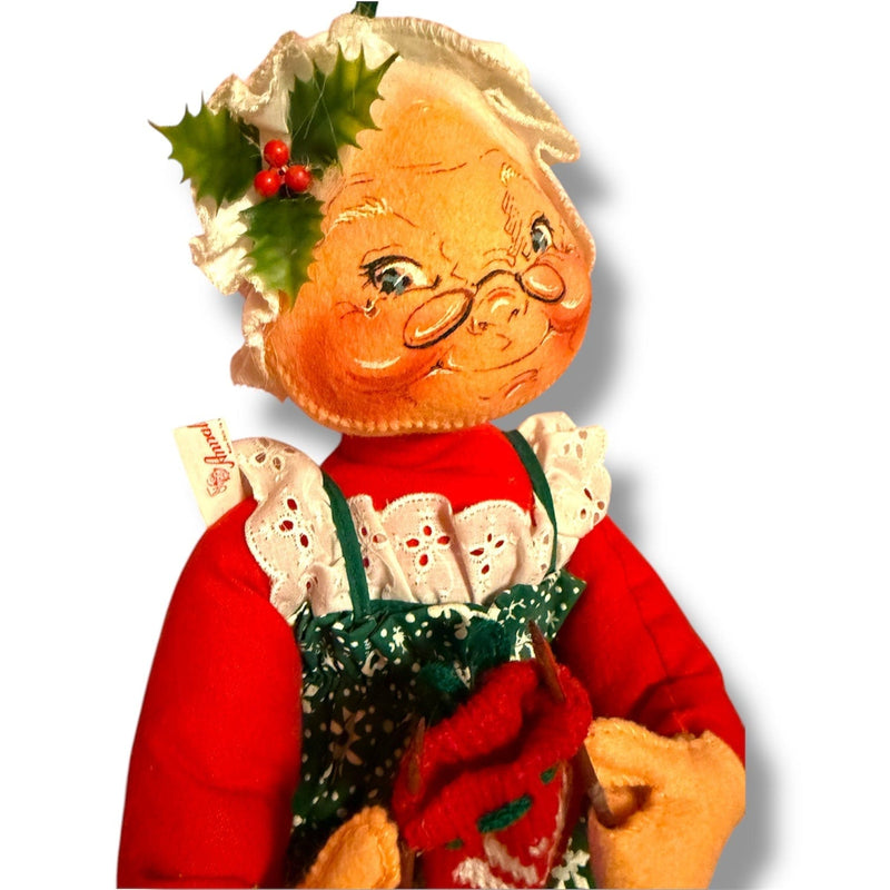 Quirks! Collectible Figurines Vintage Annalee Mrs Claus Knitting Doll