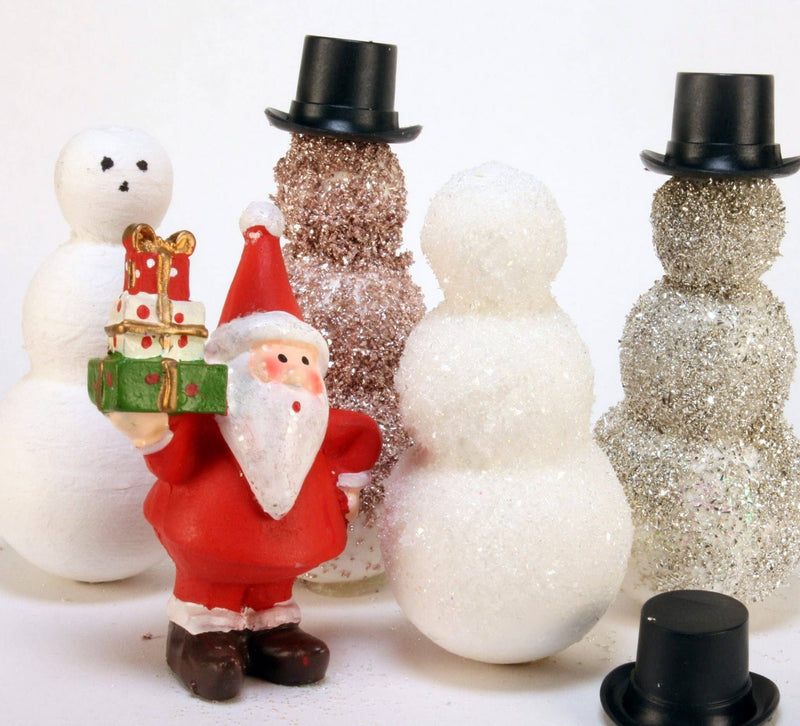 Quirks! craft supplies Christmas Snowman - 2.25" Tall Spun Cotton - Set of 6