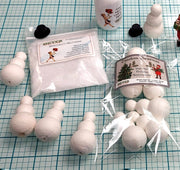 Quirks! craft supplies Christmas Snowman - 2.25" Tall Spun Cotton - Set of 6