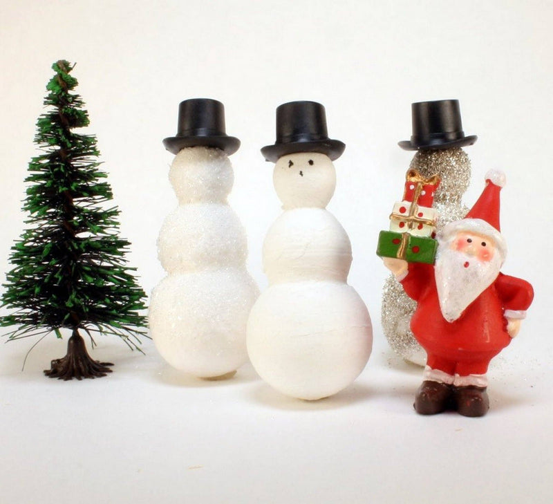 Quirks! craft supplies Christmas Snowman - 2.25" Tall Spun Cotton - Set of 6