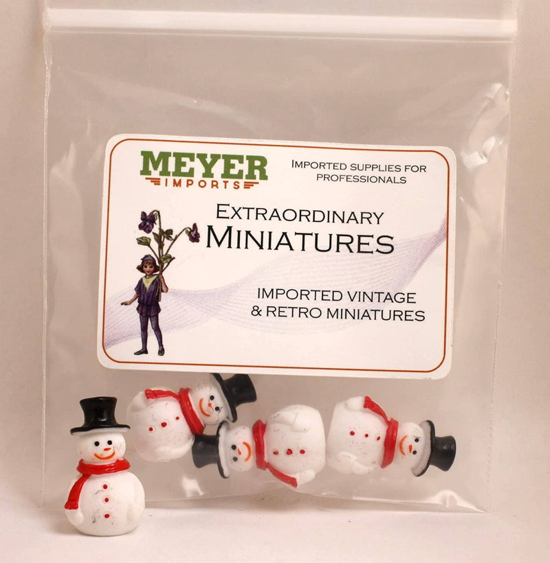 Quirks! craft supplies Retro Plastic Mini Snowman 1.25" - Set of 3