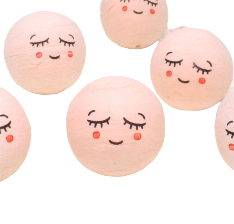 Quirks! craft supplies Sleepy Angel Head - 1" German Spun Cotton - Set of 8