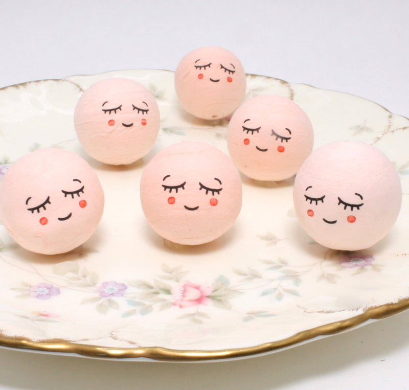 Quirks! craft supplies Sleepy Angel Head - 1" German Spun Cotton - Set of 8