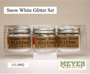 Quirks! craft supplies Snow White Icey German Glass Glitter Set - 3 Jars