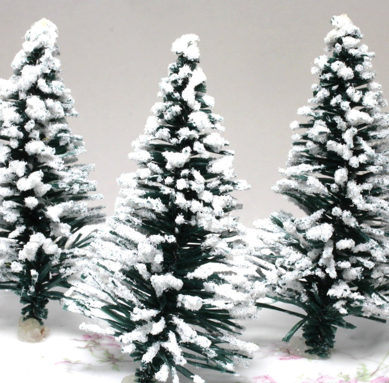 Quirks! craft supplies Snowy Forest Trees - 3" Tall - Green - Set of 3 Pcs