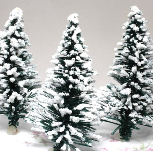 Quirks! craft supplies Snowy Forest Trees - 3" Tall - Green - Set of 3 Pcs