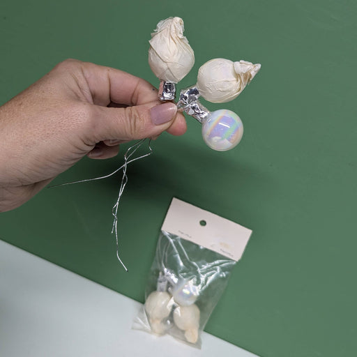 Quirks! craft supplies Vintage Iridescent Glass Ball Picks New Old Stock