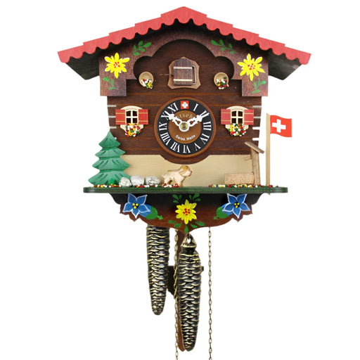 Quirks! Cuckoo Clock Alpine Flower Chalet Cuckoo Clock
