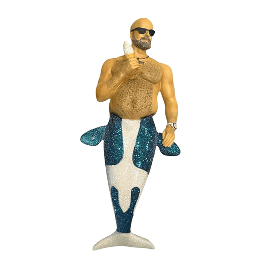 Quirks! December Diamonds Christmas, Seasonal Decor Merman Beached Whale (Blue) by December Diamonds