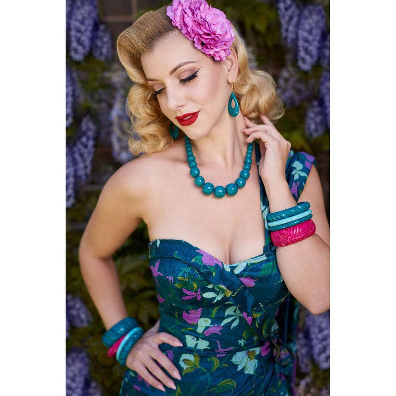 Quirks! Earrings and Accessories Jade Green Heavy Carve Fakelite Beads by Splendette