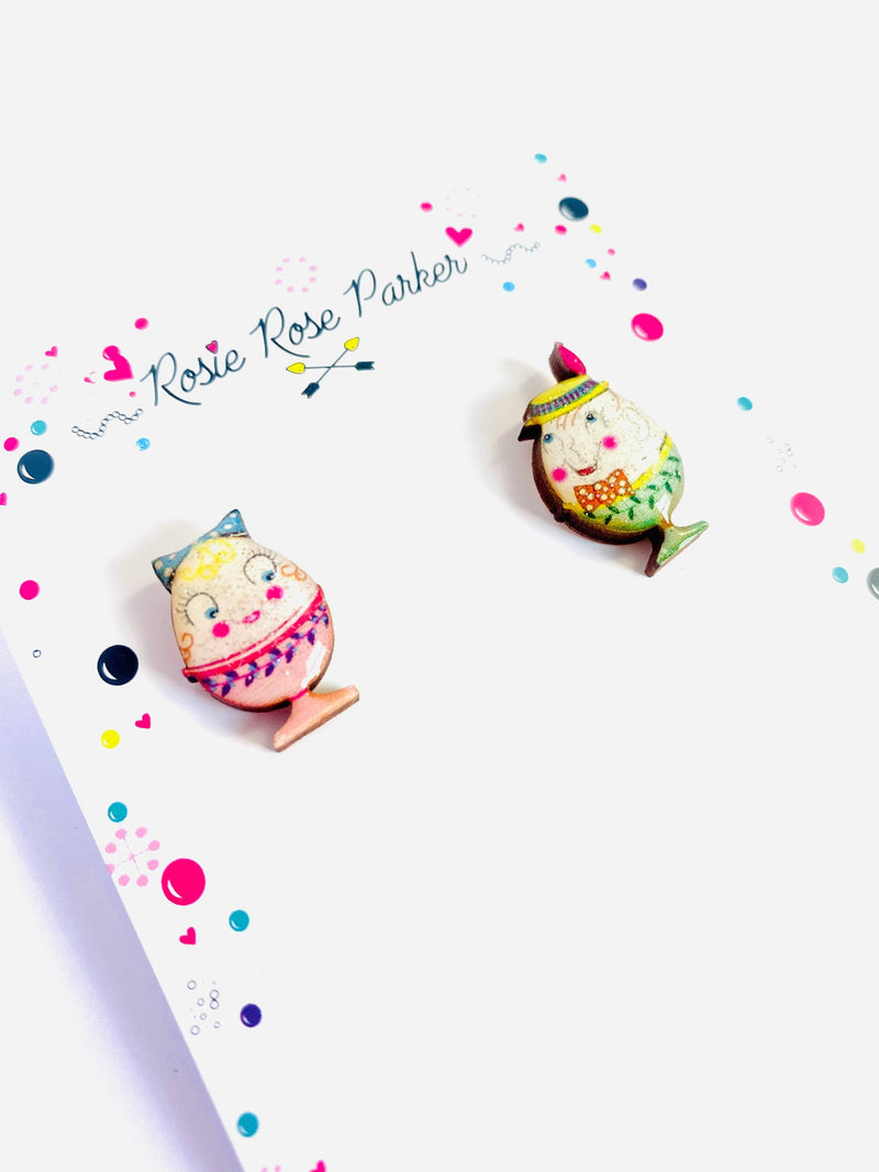 Quirks! Earrings and Accessories Little Easter Egg Studs by Rosie Rose Parker