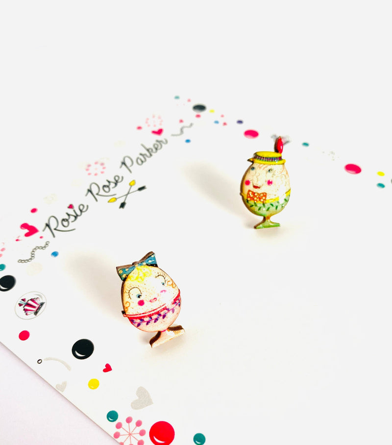 Quirks! Earrings and Accessories Little Easter Egg Studs by Rosie Rose Parker
