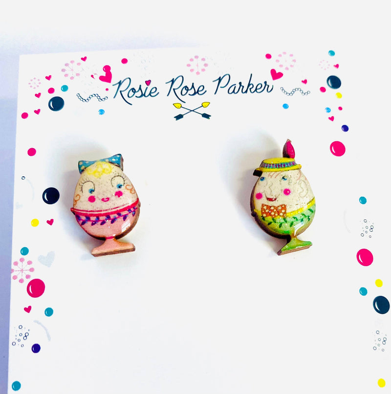 Quirks! Earrings and Accessories Little Easter Egg Studs by Rosie Rose Parker