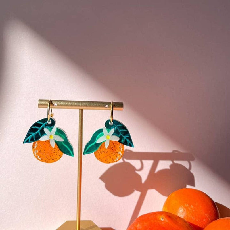 Quirks! Earrings and Accessories Orange Dangle Acrylic Earrings