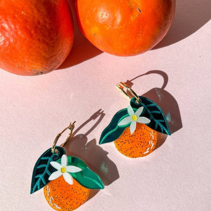 Quirks! Earrings and Accessories Orange Dangle Acrylic Earrings