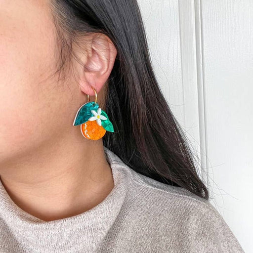 Quirks! Earrings and Accessories Orange Dangle Acrylic Earrings