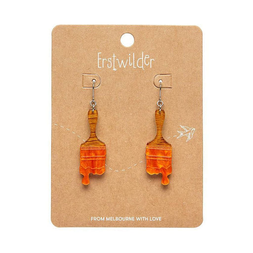 Quirks! Earrings and Accessories Paint Brush Ripple Drop Earrings - Orange by Erstwilder