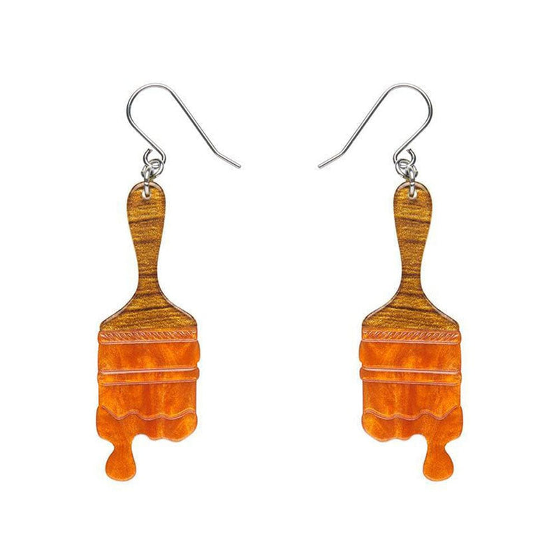 Quirks! Earrings and Accessories Paint Brush Ripple Drop Earrings - Orange by Erstwilder