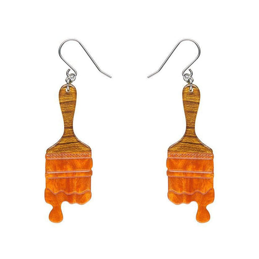 Quirks! Earrings and Accessories Paint Brush Ripple Drop Earrings - Orange by Erstwilder
