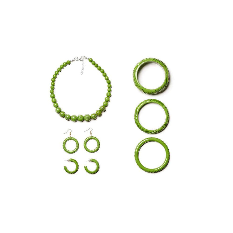 Quirks! Earrings and Accessories Palm Heavy Carve Drop Hoop Earrings by Splendette