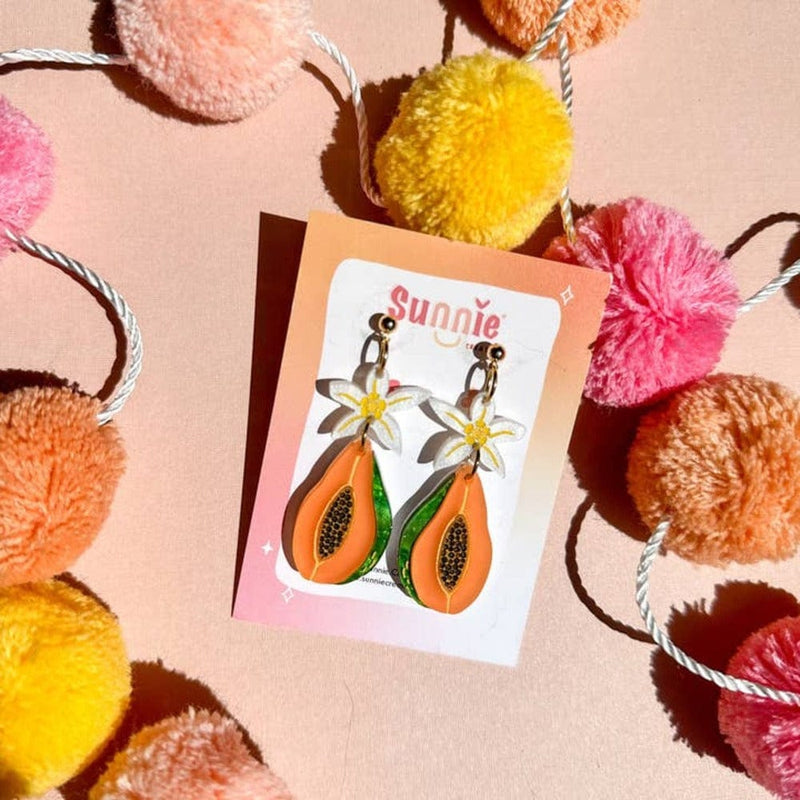 Quirks! Earrings and Accessories Papaya Dangle Acrylic Earrings