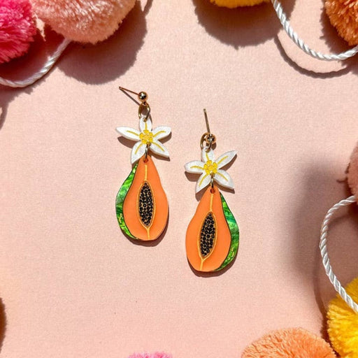 Quirks! Earrings and Accessories Papaya Dangle Acrylic Earrings