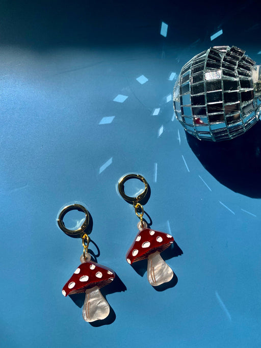 Quirks! Earrings Mini Mushrooms Acrylic Statement Earrings