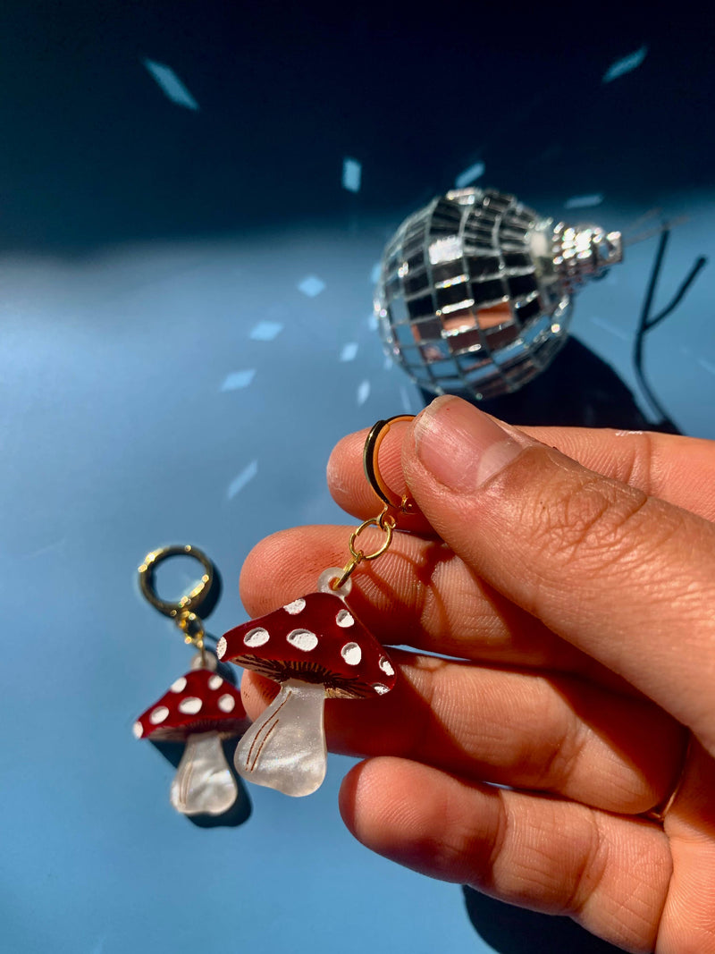 Quirks! Earrings Mini Mushrooms Acrylic Statement Earrings