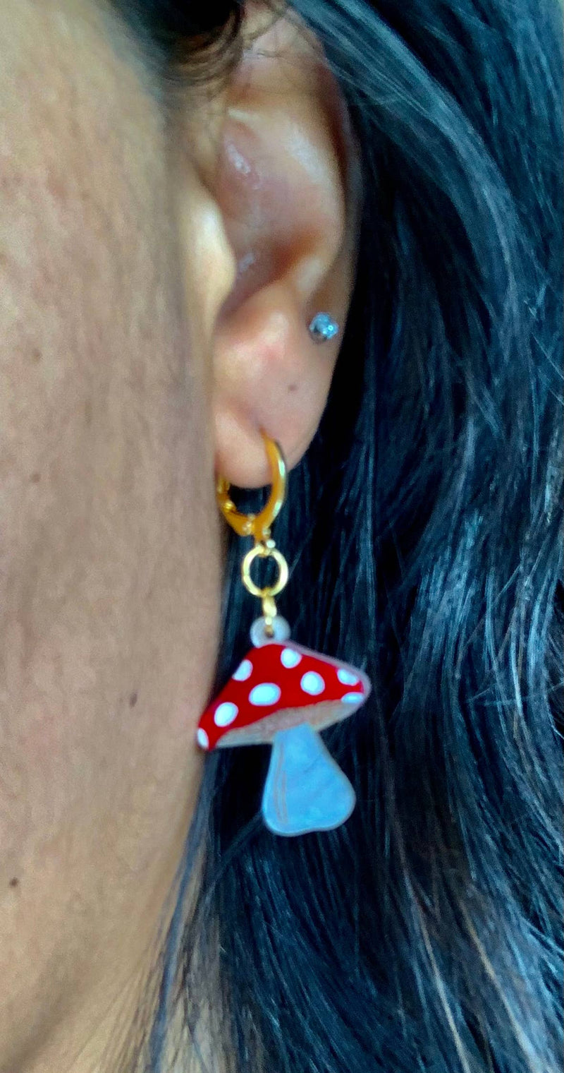 Quirks! Earrings Mini Mushrooms Acrylic Statement Earrings