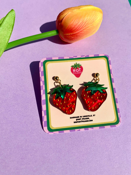 Quirks! Earrings Mini Strawberries Acrylic Earrings
